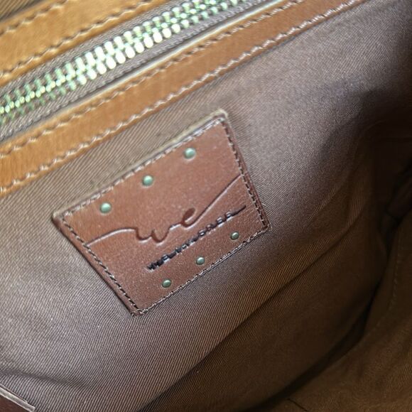 Free People We The Free Suede Leather Silvie Studded Sling Cognac Brown Bag NWT - Picture 5 of 7